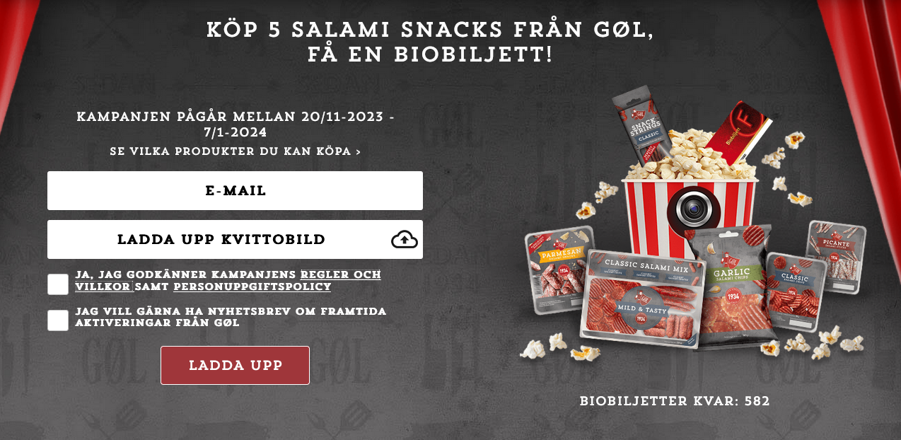Samla till en biobiljett Gratis på GratisGuiden